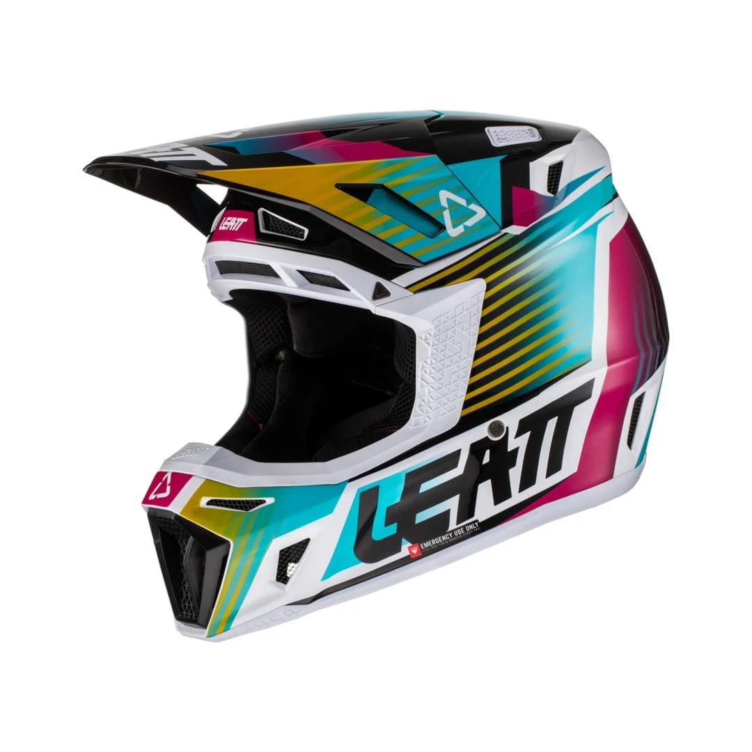 LEATT Helm Incl. Bril 8,5 V22 Aqua/Royal Turquoise-wit-geel 2 LEATT Helm Incl. Bril 8,5 V22 Aqua/Royal Turquoise-wit-geel - Afbeelding 2