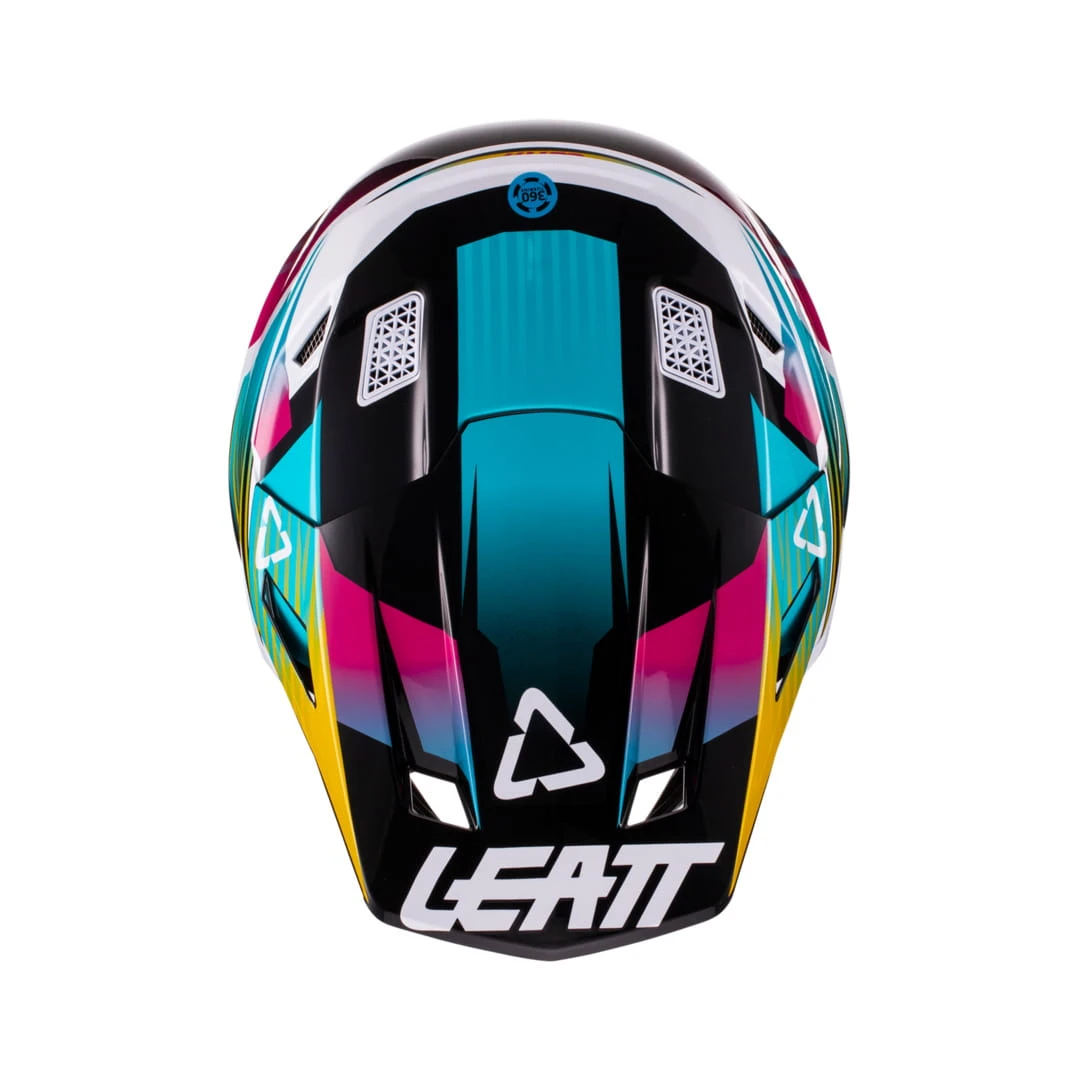 LEATT Helm Incl. Bril 8,5 V22 Aqua/Royal Turquoise-wit-geel 3 LEATT Helm Incl. Bril 8,5 V22 Aqua/Royal Turquoise-wit-geel - Afbeelding 3
