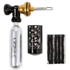 Lezyne Tubeless CO2 Blaster Reparatieset Incl. 2 Patronen - Zwart/Goud