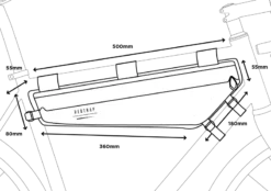 Restrap Adventure Race Frametas - Lang - Zwart -Fiets Verkoop Restrap Race Frame Bag Large Size Guide 800x